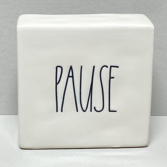 Rae Dunn Artisan Collection By Magenta "Relax" & "Pause" Ceramic Block - Picture 3 of 8